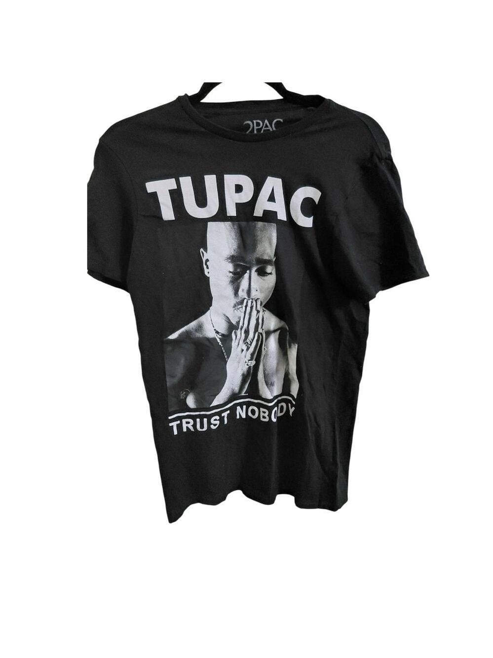 2PAC Black & White Trust Nobody Graphic Short Sleeve Tee Size S